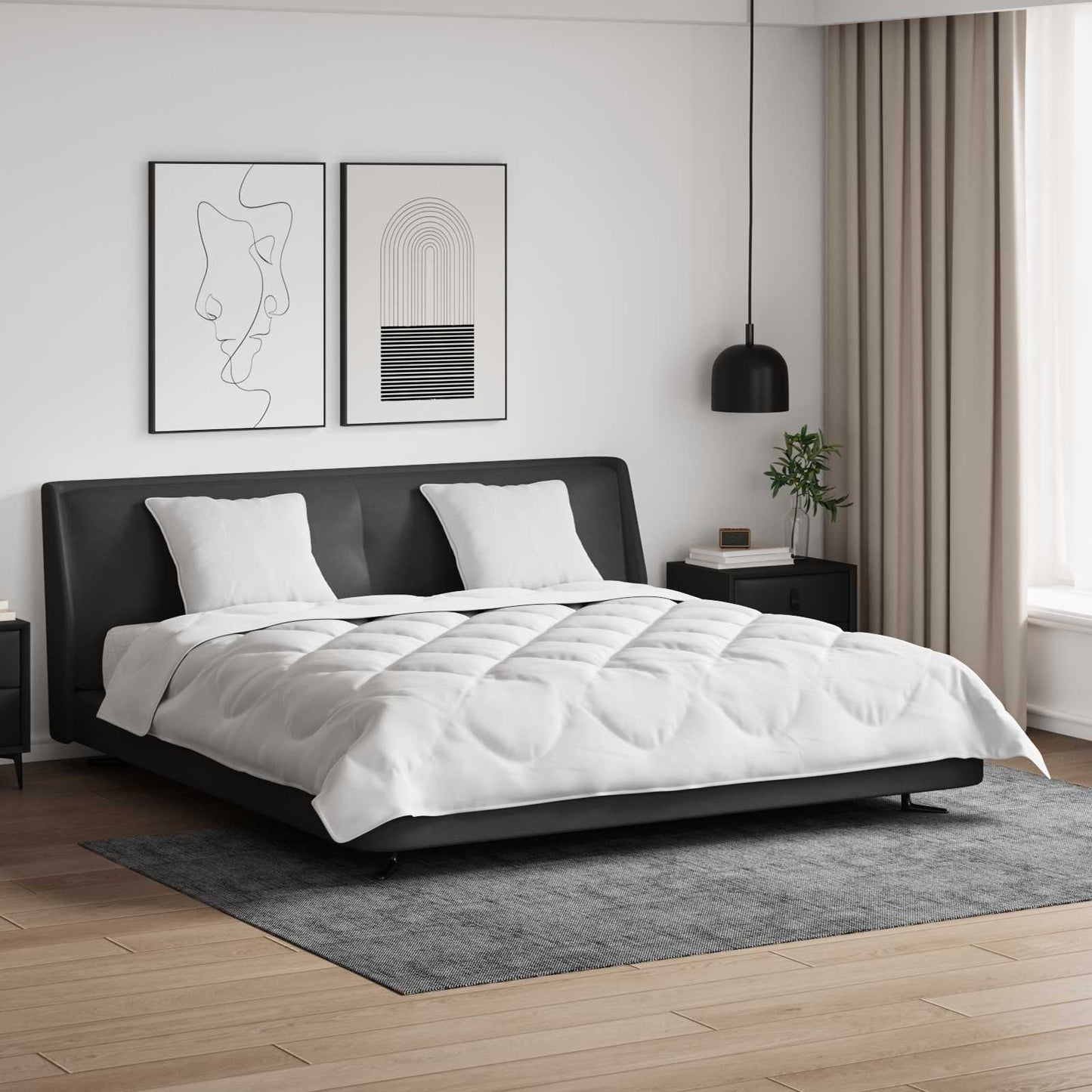 Vidaxl dekbed met kussen 3 pcs wit microvezel