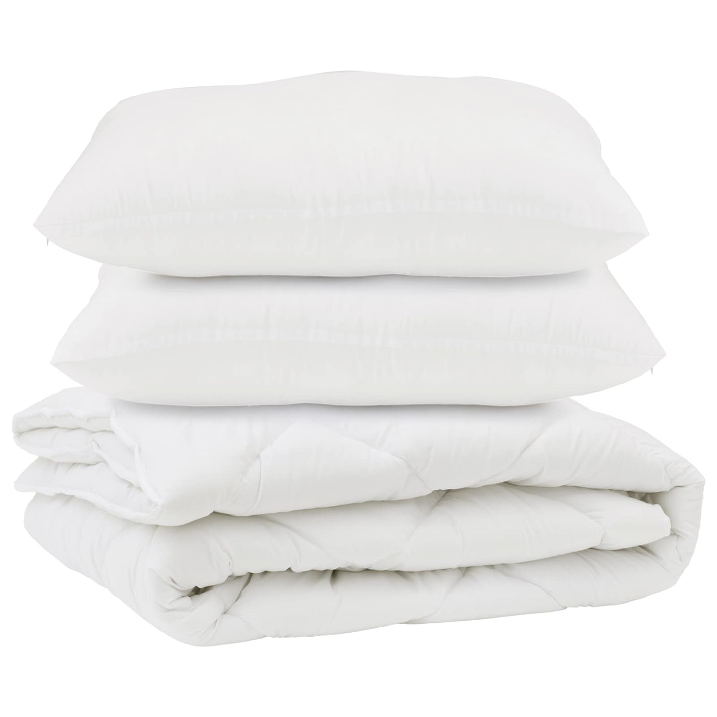 Vidaxl dekbed met kussen 3 pcs wit microvezel