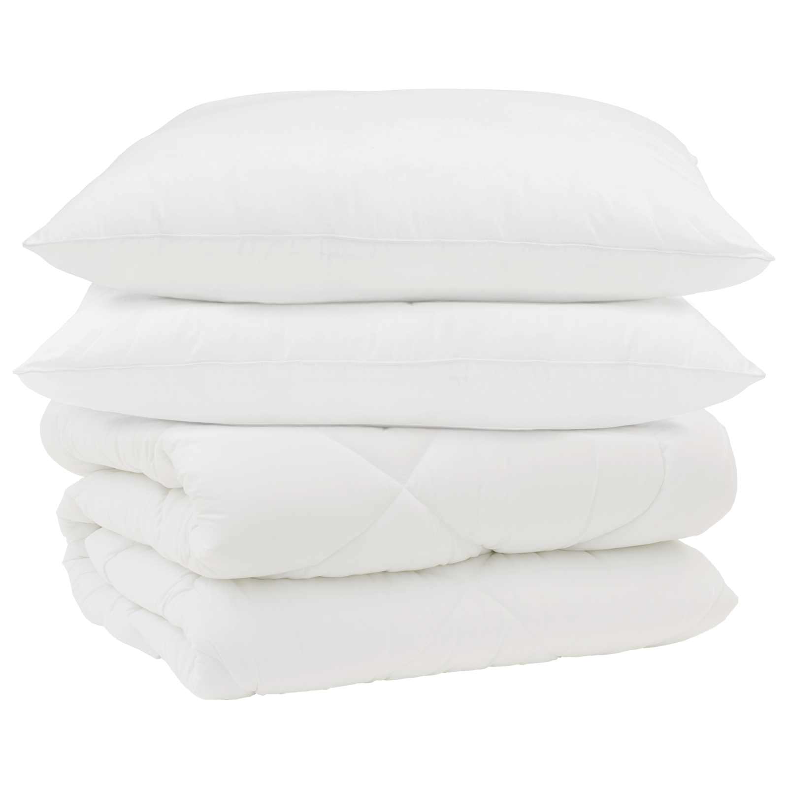 Vidaxl edredón de invierno con almohada 3 piezas microfibra blanco