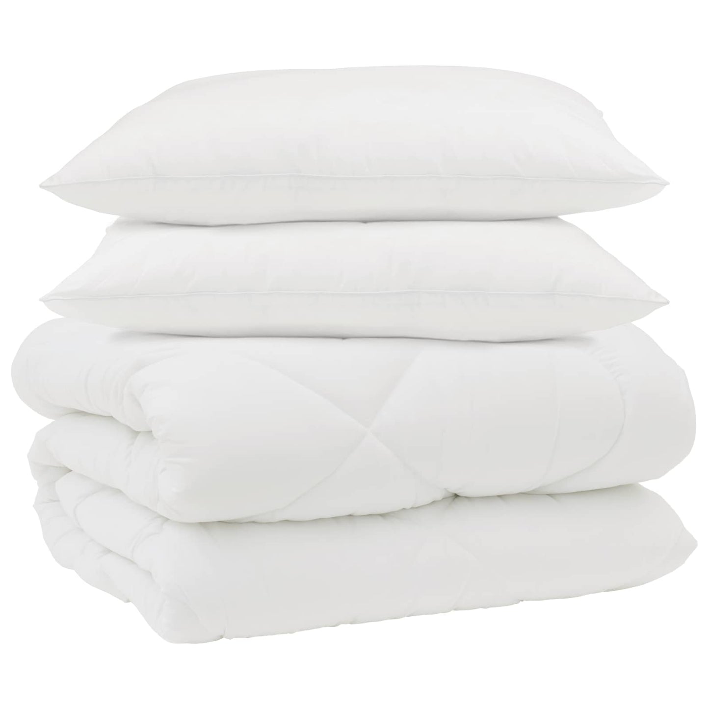 Vidaxl winter dekbed met kussen 3 pcs wit microvezel