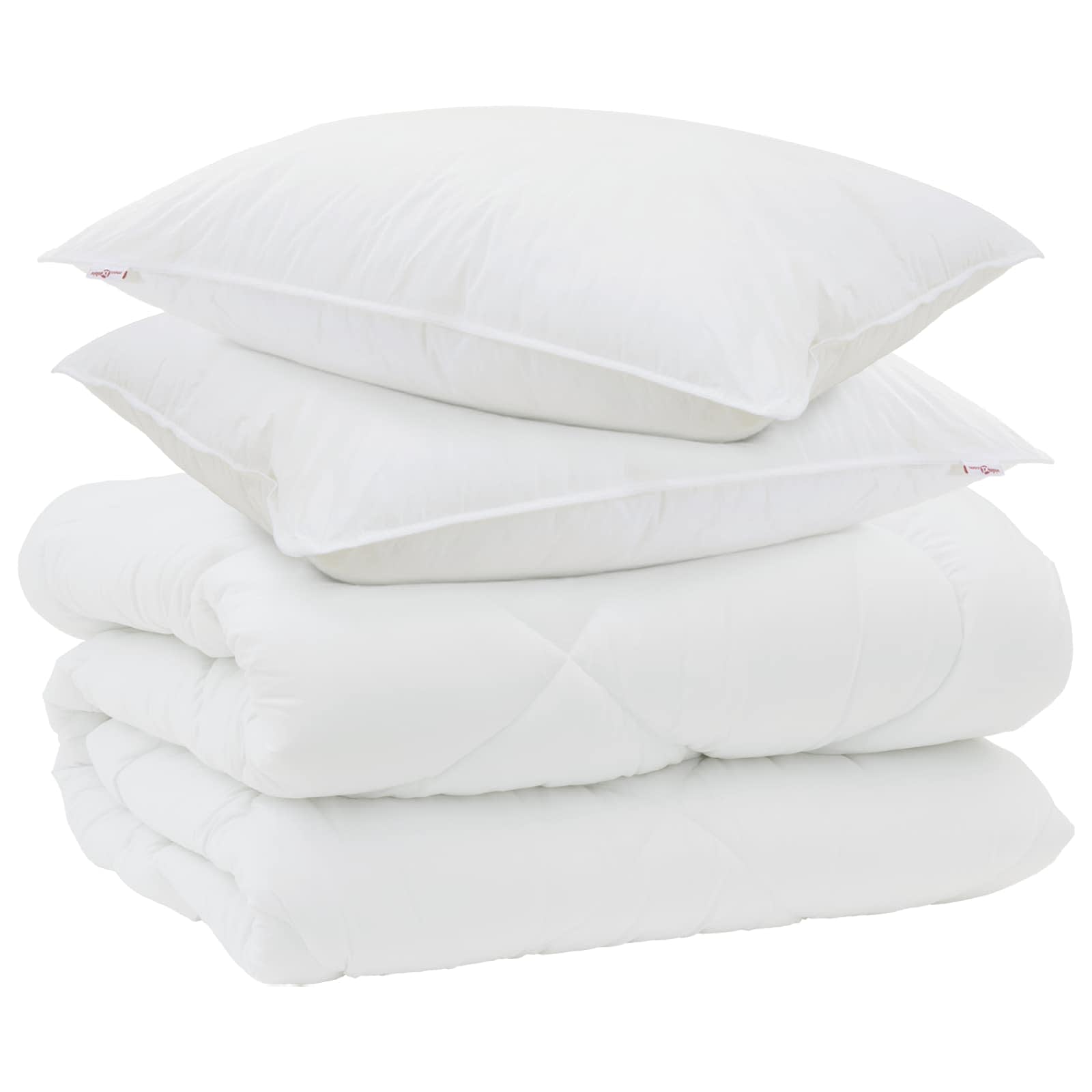 Vidaxl edredón de invierno con almohada 3 piezas microfibra blanco