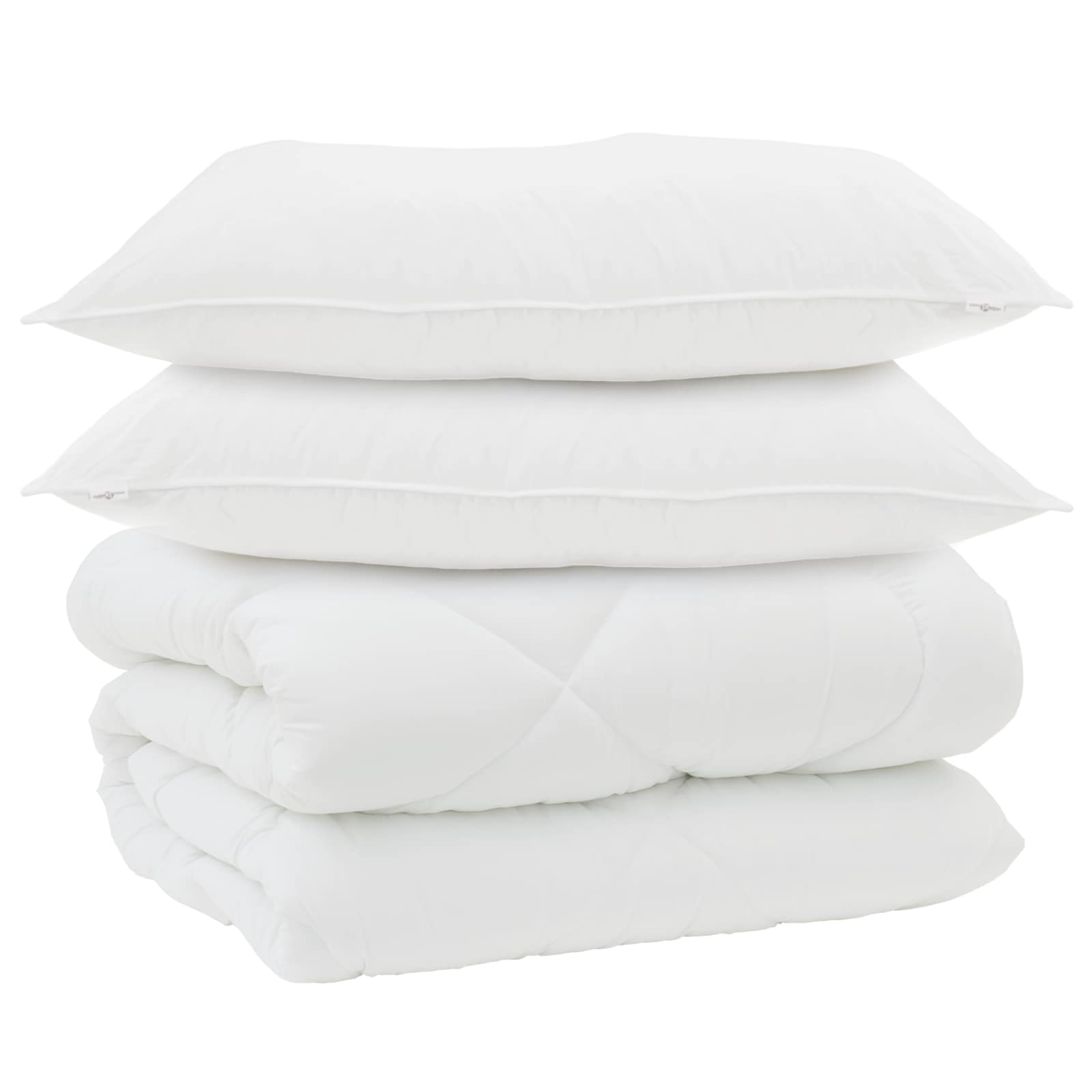 Vidaxl edredón de invierno con almohada 3 piezas microfibra blanco
