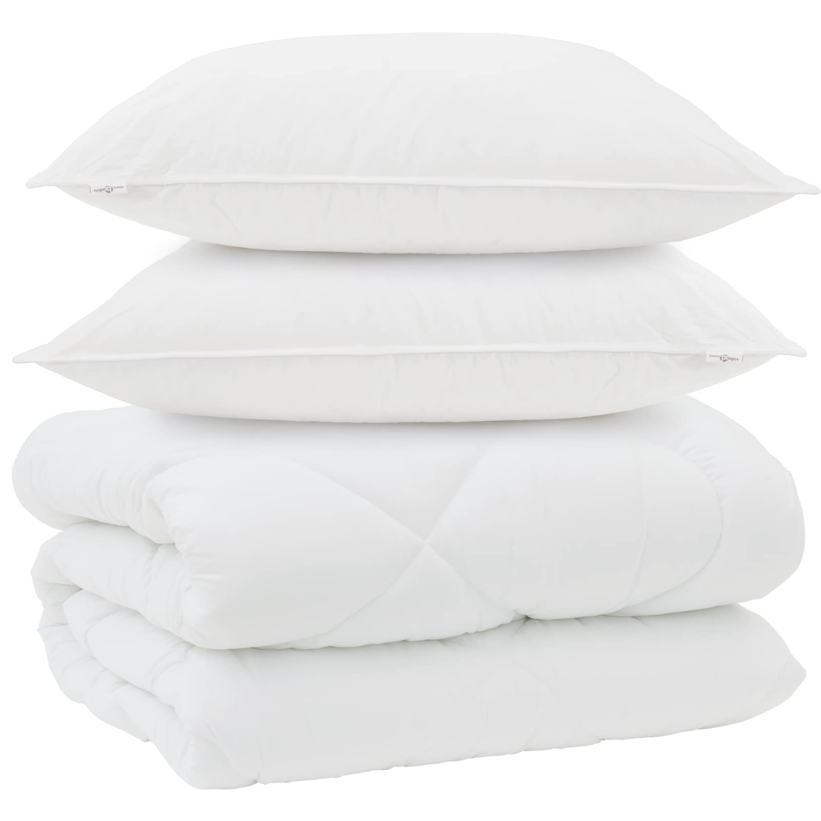 Vidaxl edredón de invierno con almohada 3 piezas microfibra blanco