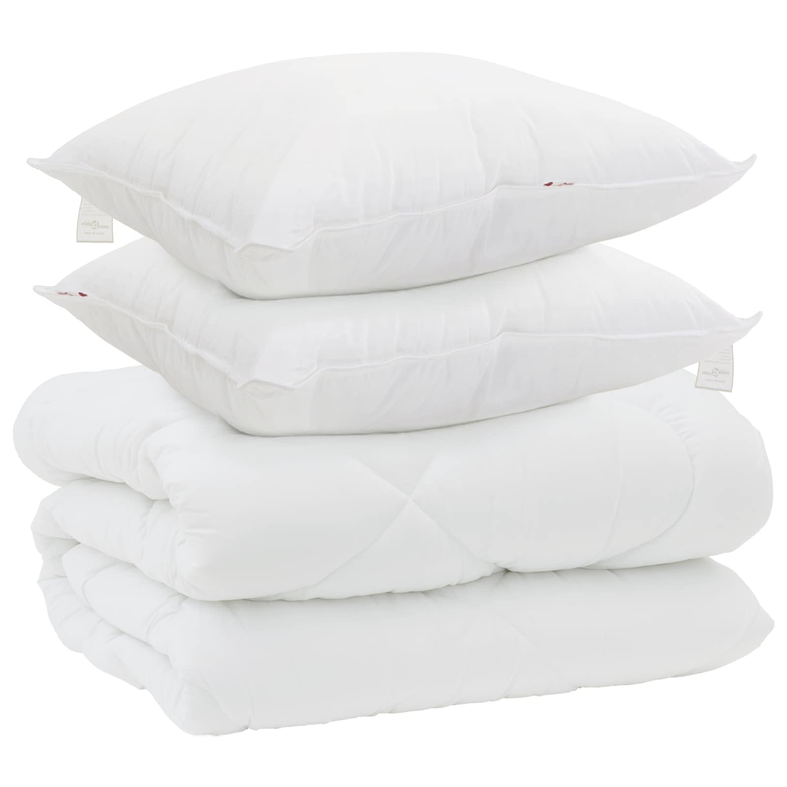 Vidaxl edredón de invierno con almohada 3 piezas microfibra blanco