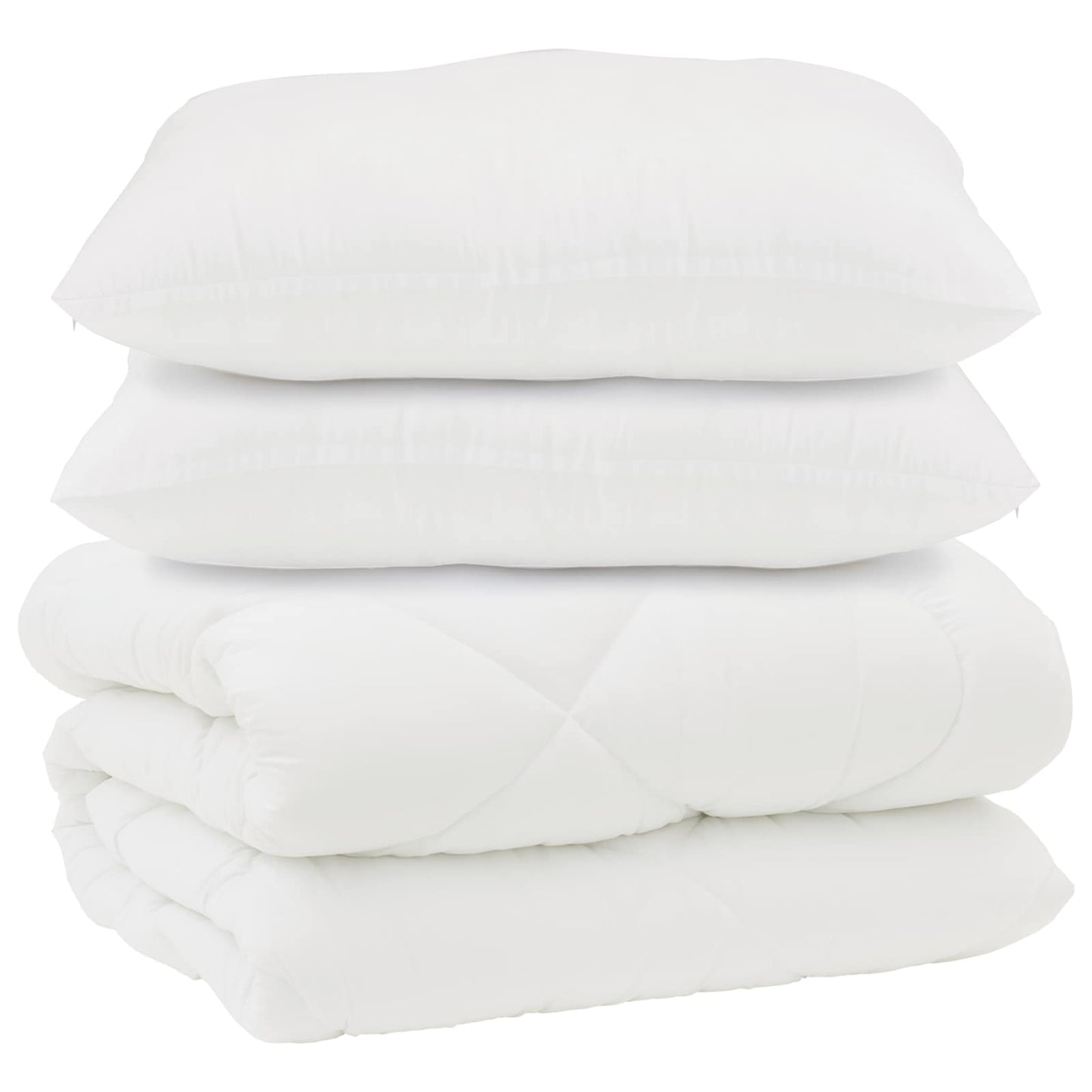 Vidaxl dekbed met kussens 3 pcs wit microfiber en dons feather