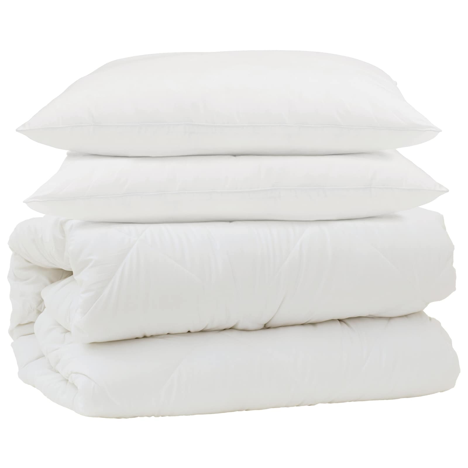 Vidaxl juego nórdico con almohada 3 piezas microfibra blanco y plumón de plumas