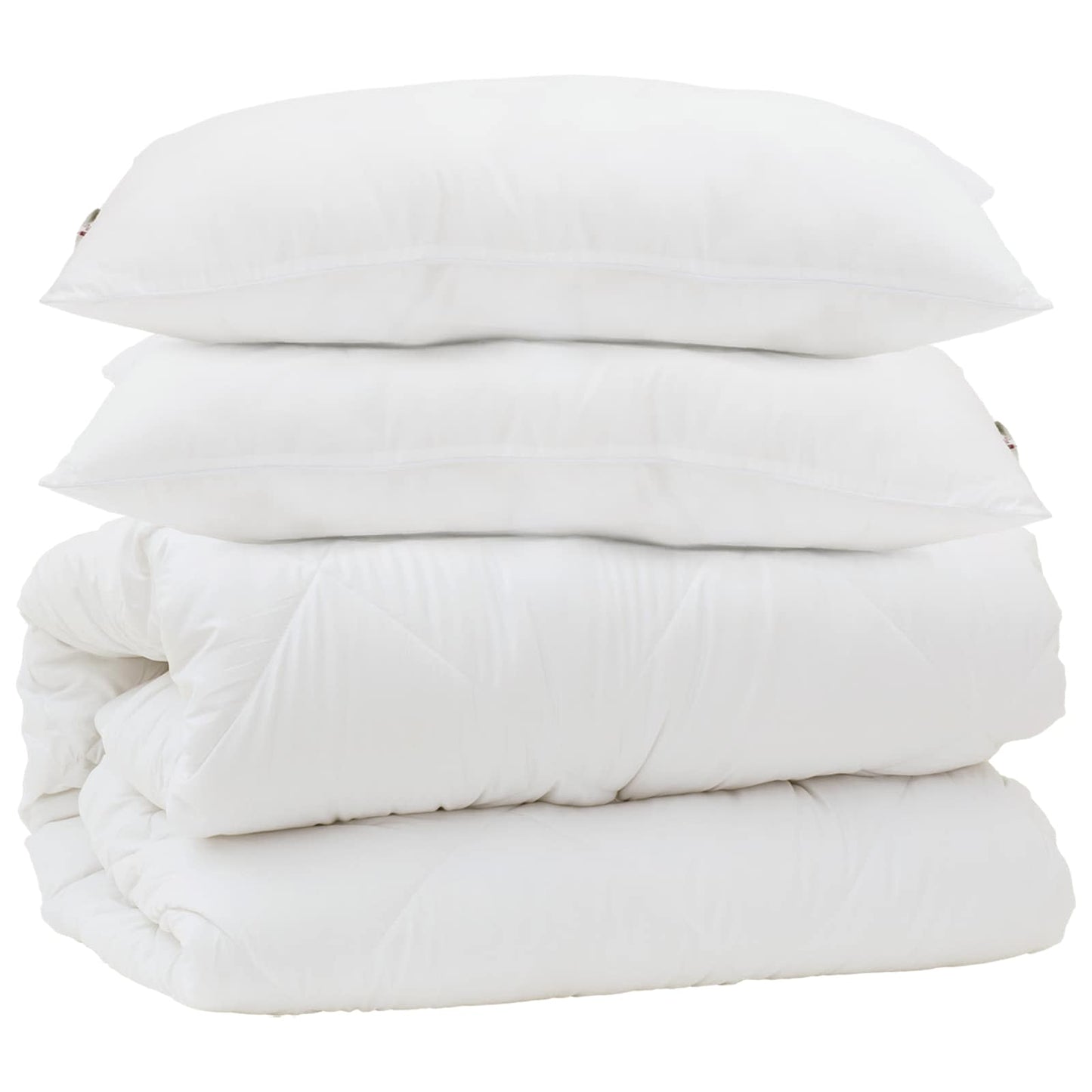 Vidaxl dekbed set met kussen 3 pcs wit microfiber en dons feather