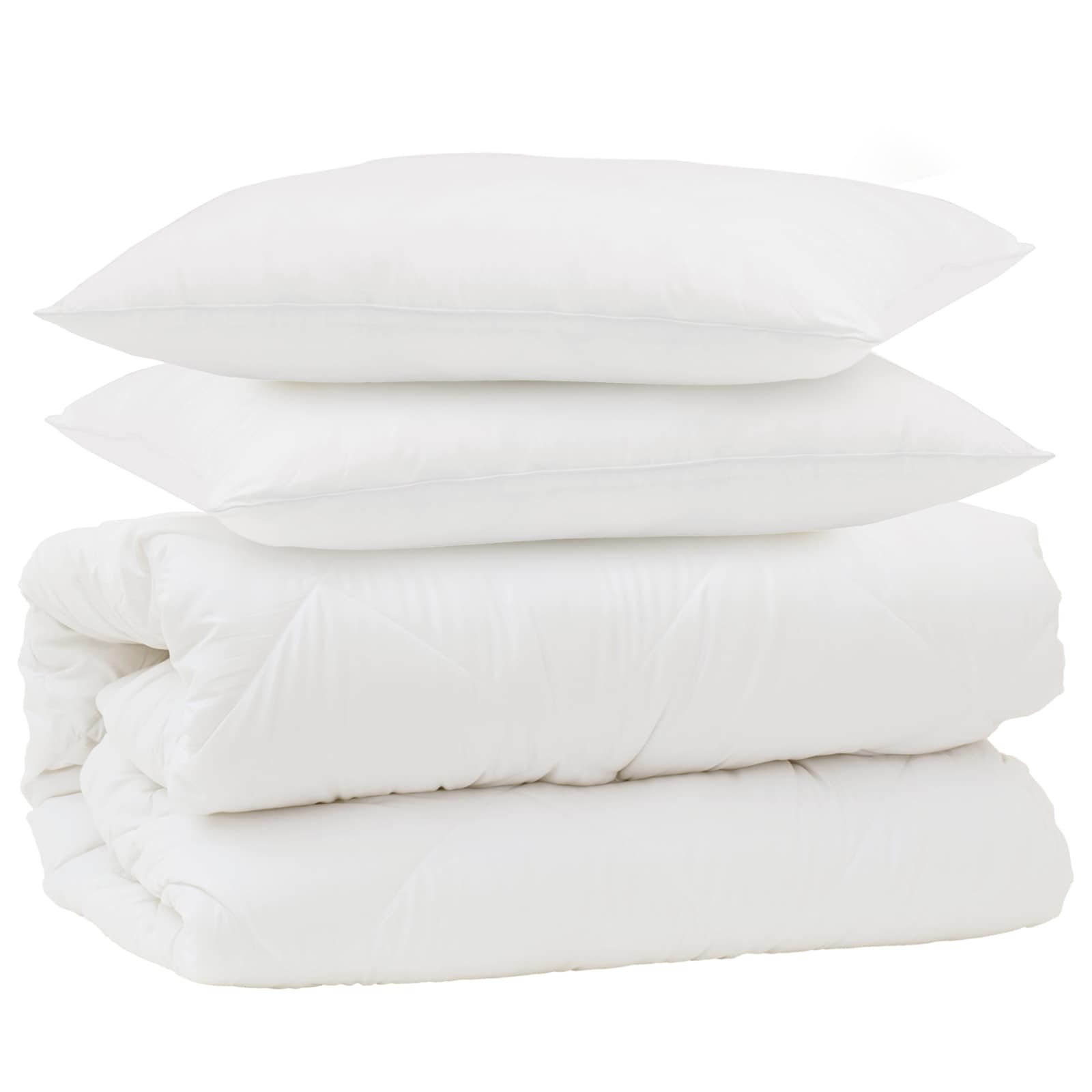 Vidaxl juego nórdico con almohada 3 piezas microfibra blanco y plumón de plumas