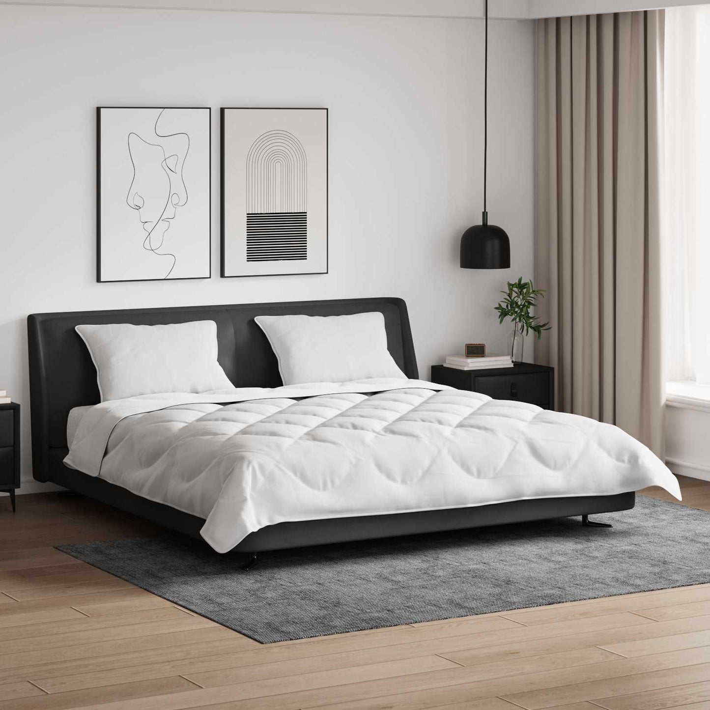 Vidaxl set copripiumino con cuscino 3 pezzi in microfibra bianca e piuma