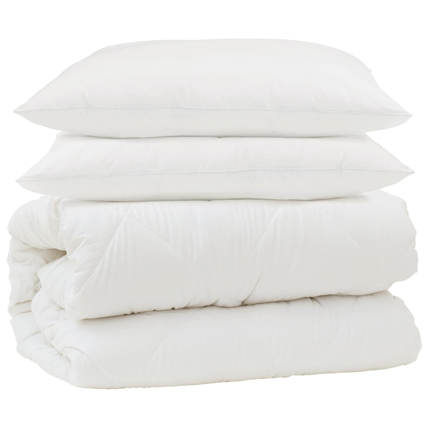 Vidaxl dekbed set met kussen 3 pcs wit microfiber en dons feather