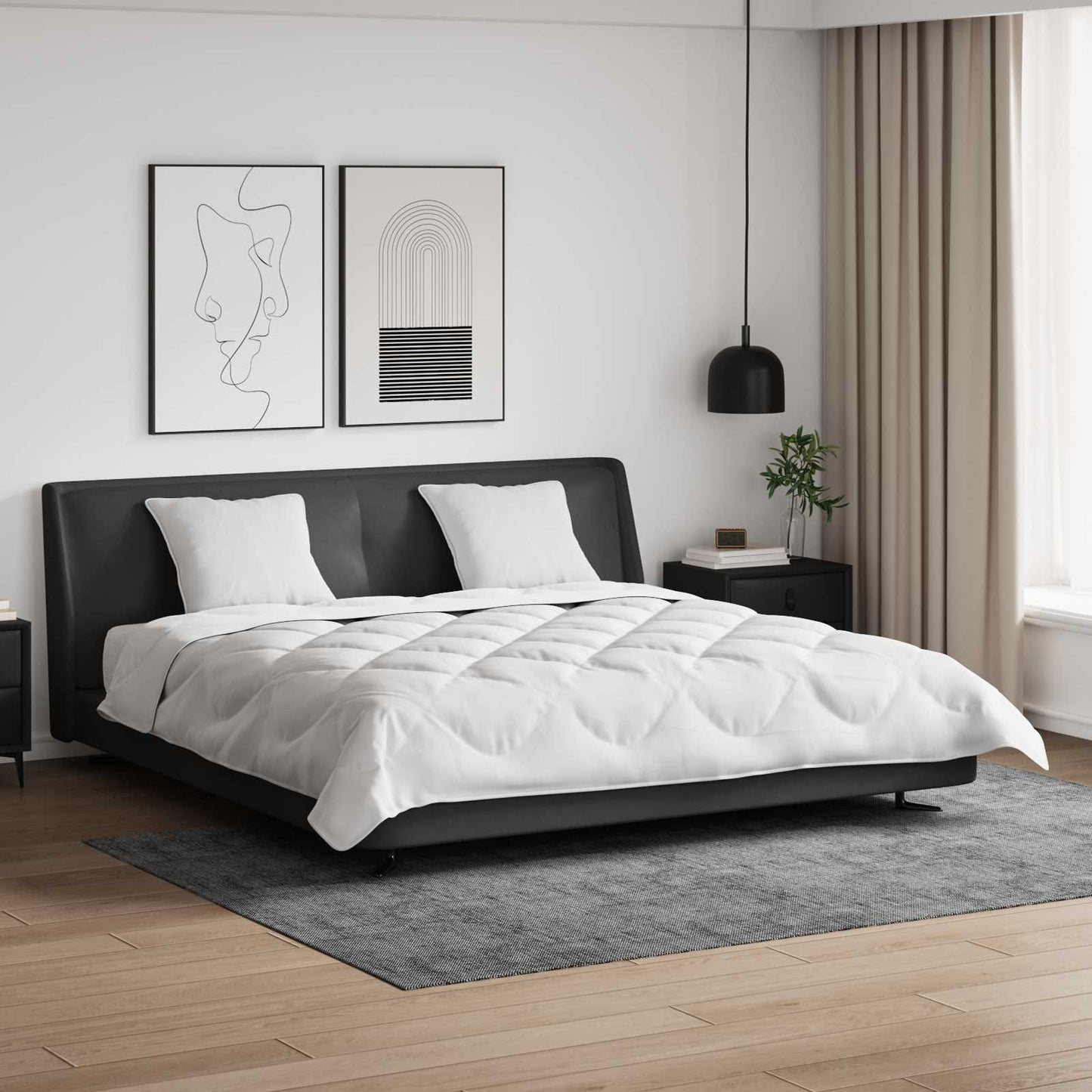 Vidaxl set copripiumino con cuscino 3 pezzi in microfibra bianca e piuma