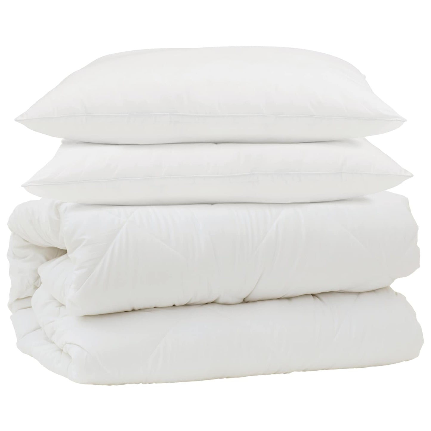 Vidaxl dekbed set met kussen 3 pcs wit microfiber en dons feather