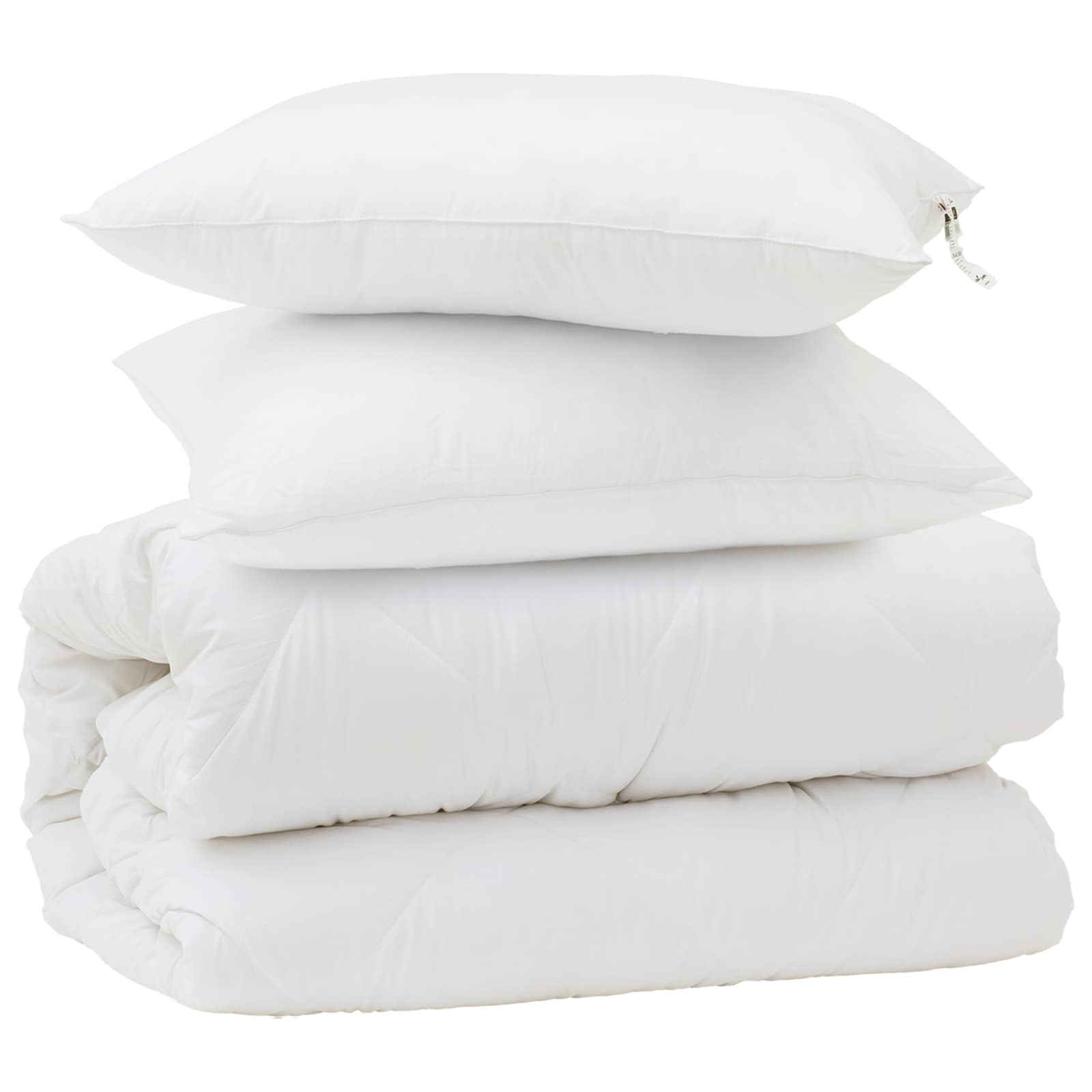 Vidaxl juego nórdico con almohada 3 piezas microfibra blanco y plumón de plumas