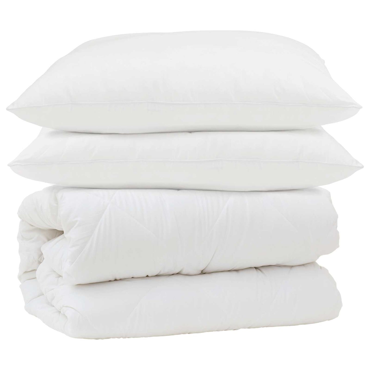 Vidaxl dekbed set met kussen 3 pcs wit microfiber en dons feather