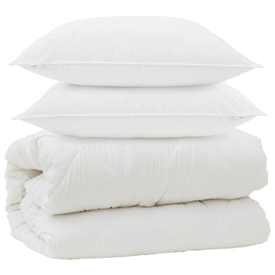 Vidaxx edredón con almohadas con almohada 3 piezas microfibra blanco