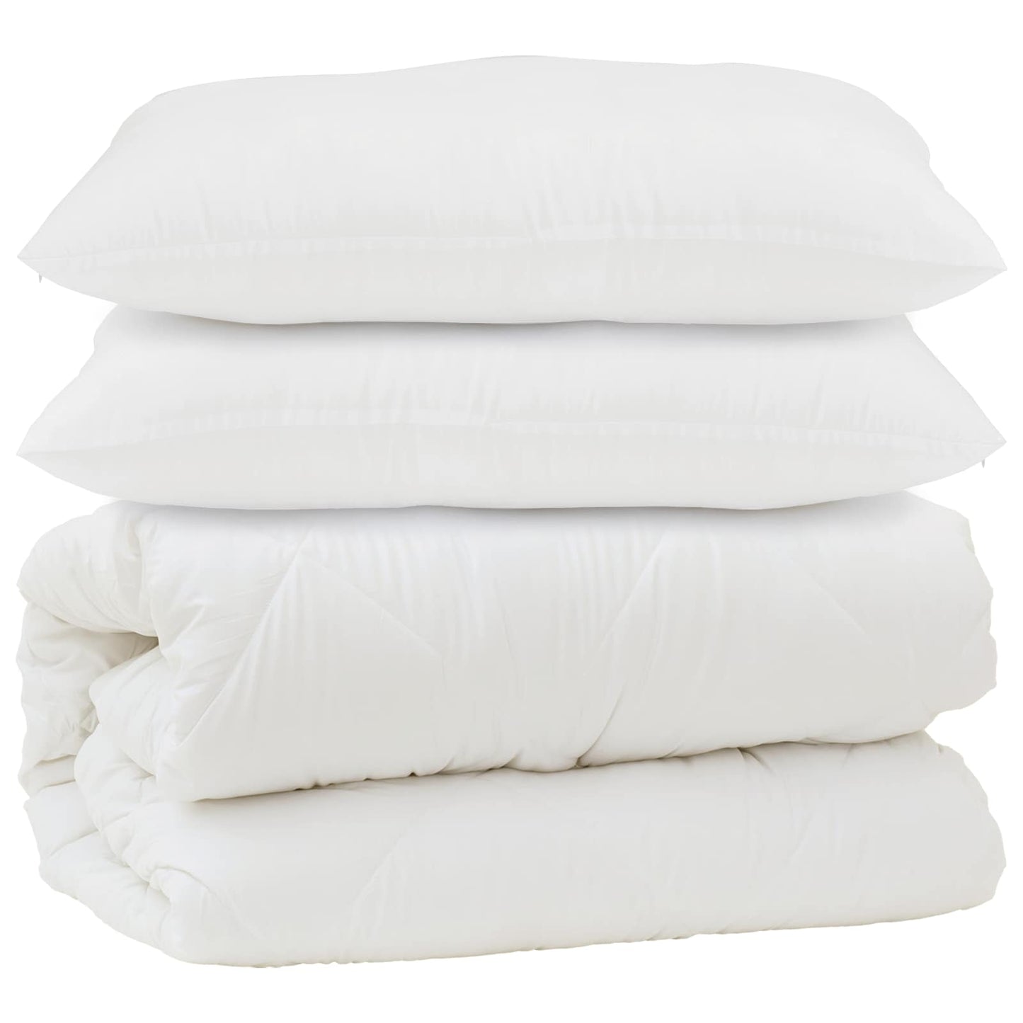 Vidaxl dekbed met kussen 3 pcs wit microfibre