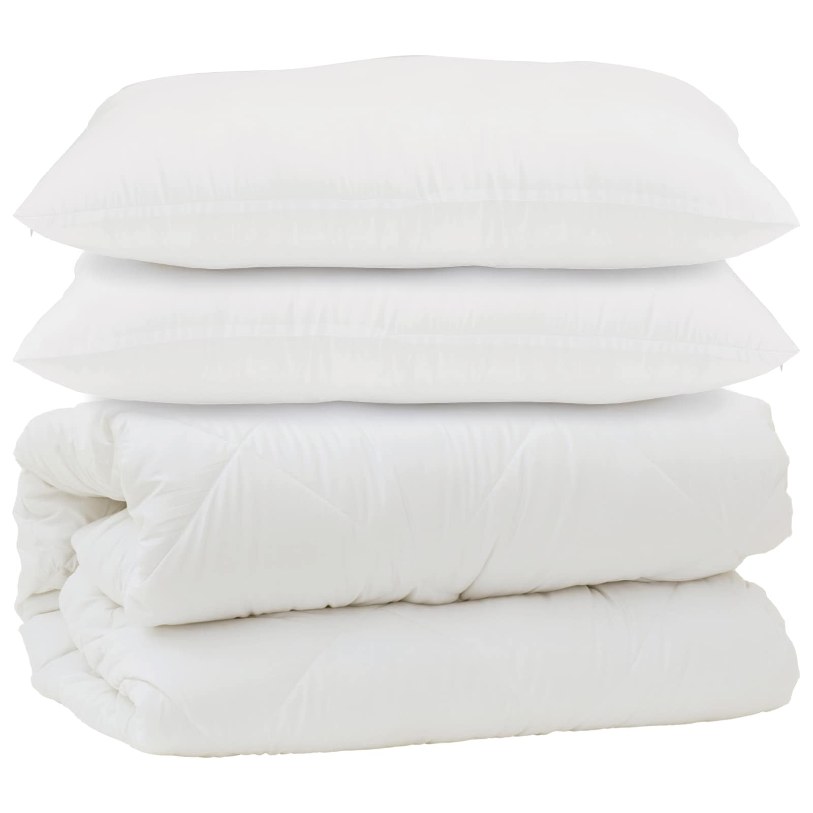 Vidaxl edredón con almohada 3 piezas microfibra blanco