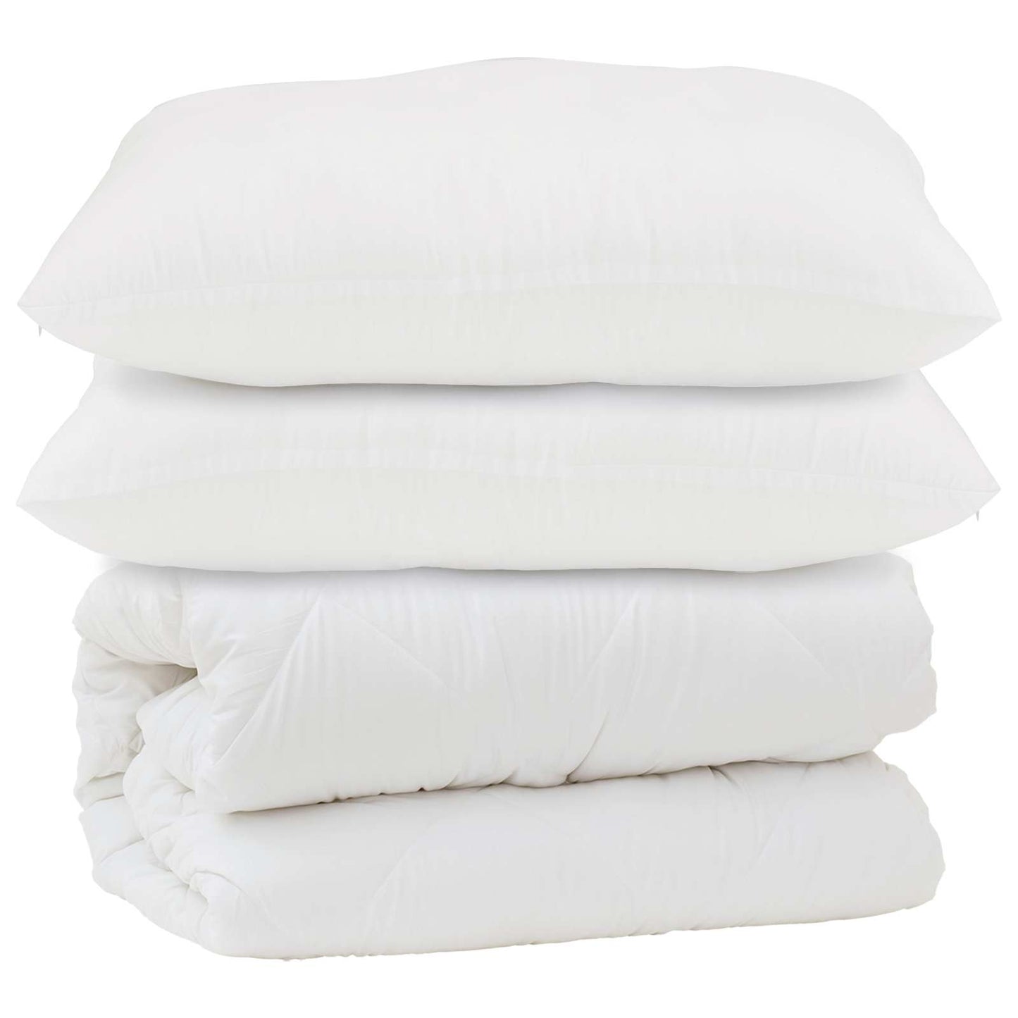 Vidaxl dekbed met kussen 3 pcs wit microfibre