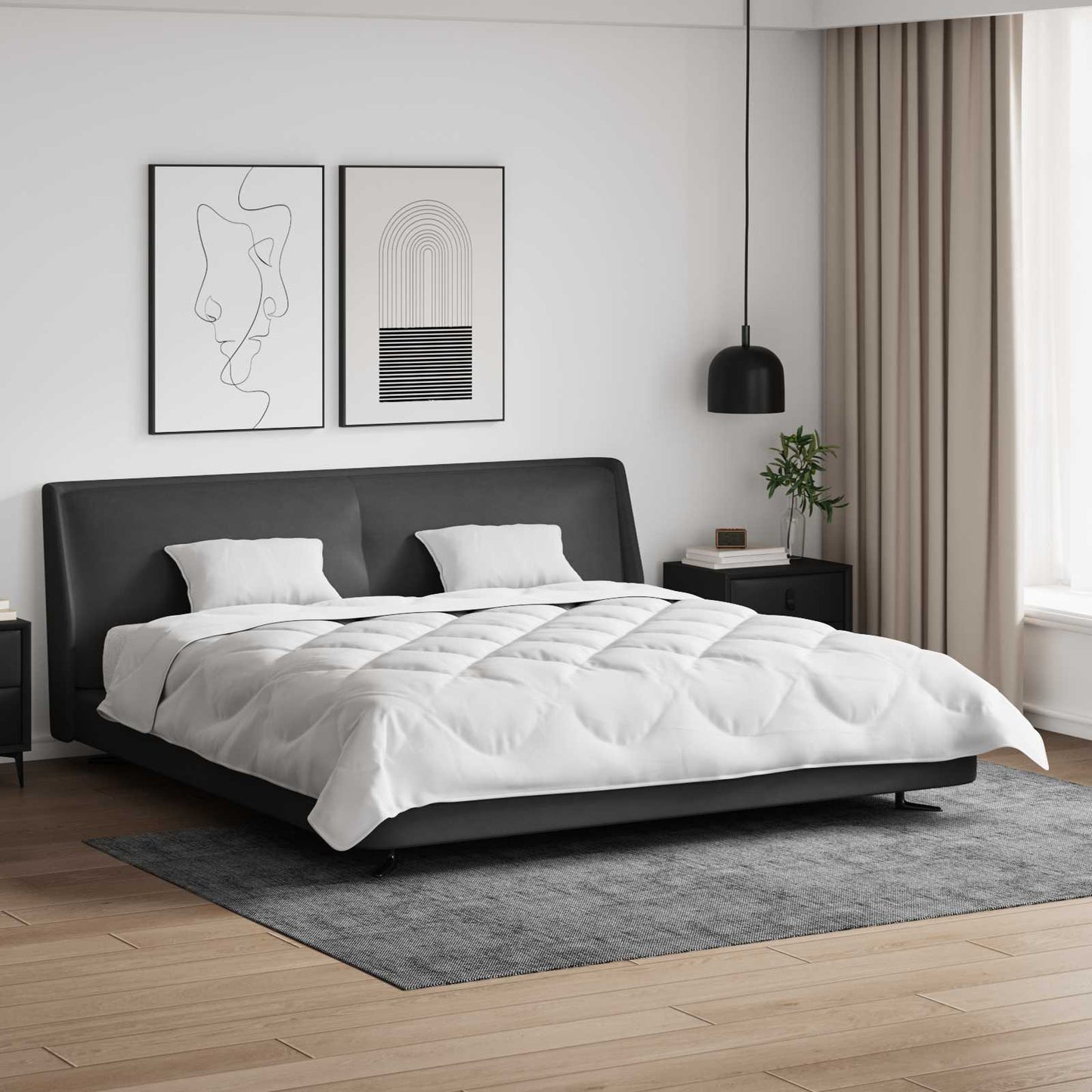 Vidaxl dekbed met kussen 3 pcs wit microfibre