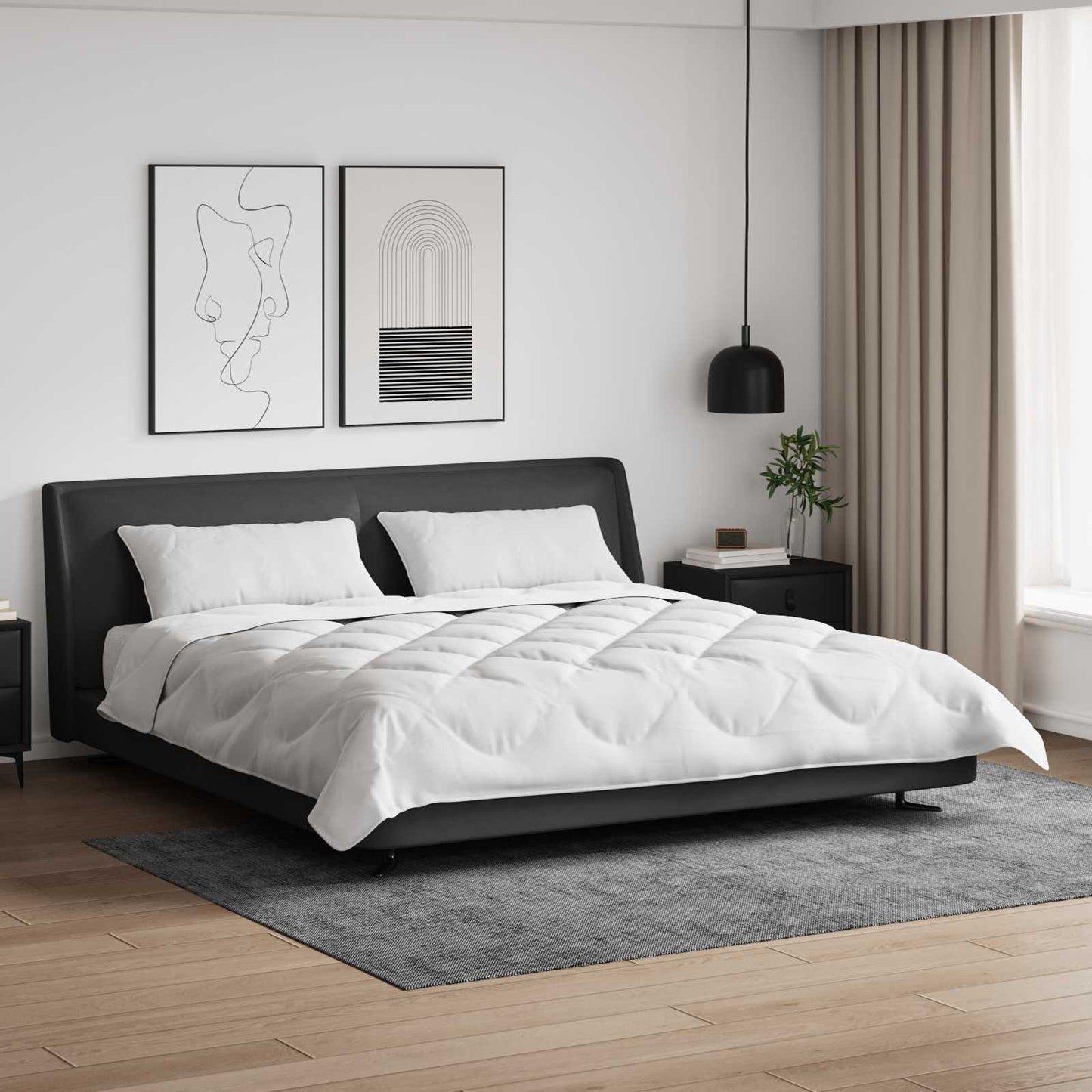 Vidaxl dekbed met kussen 3 pcs wit microfibre