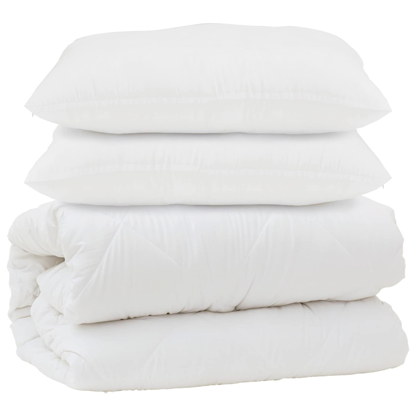 Vidaxl dekbed met kussen 3 pcs wit microfibre