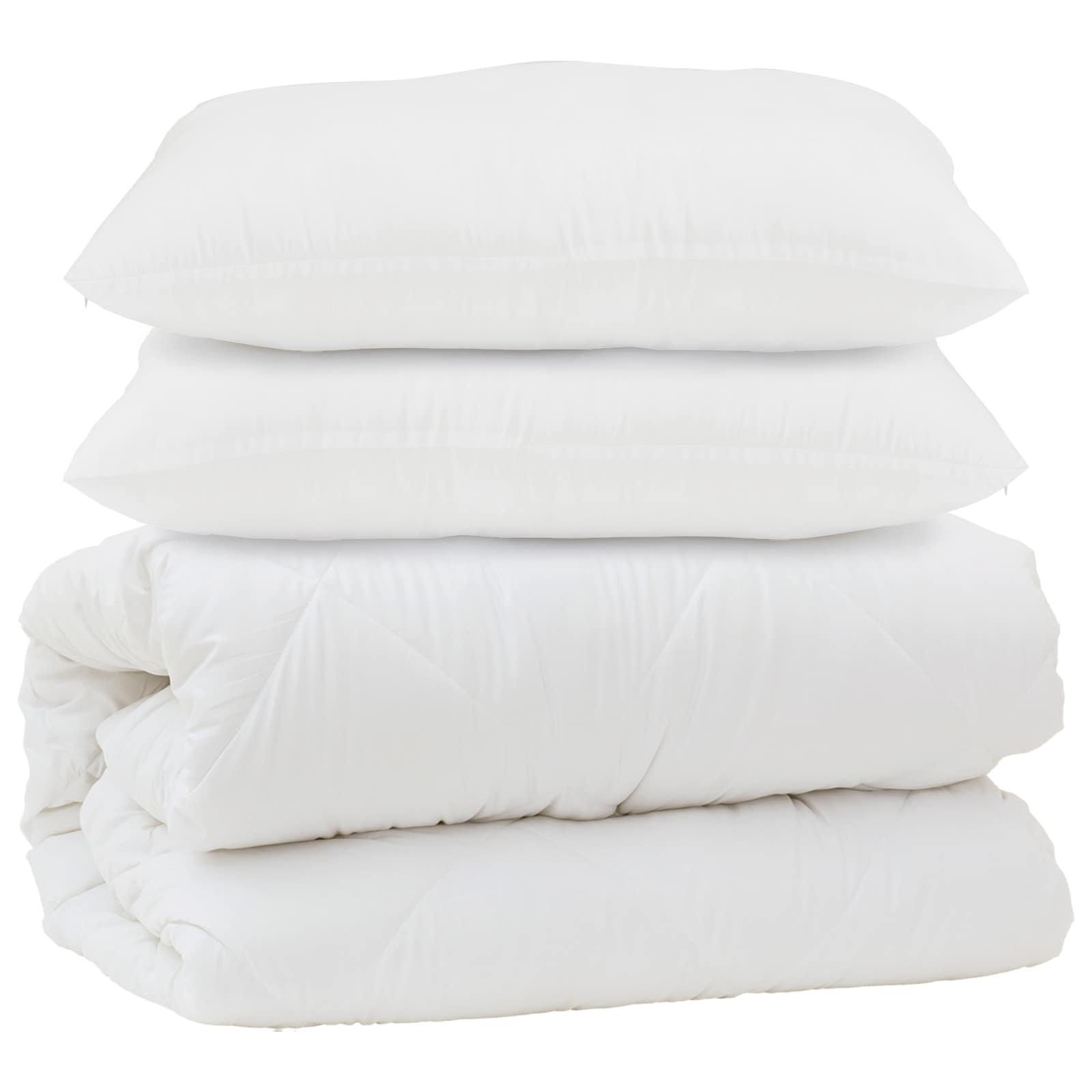 Vidaxl edredón con almohada 3 piezas microfibra blanco