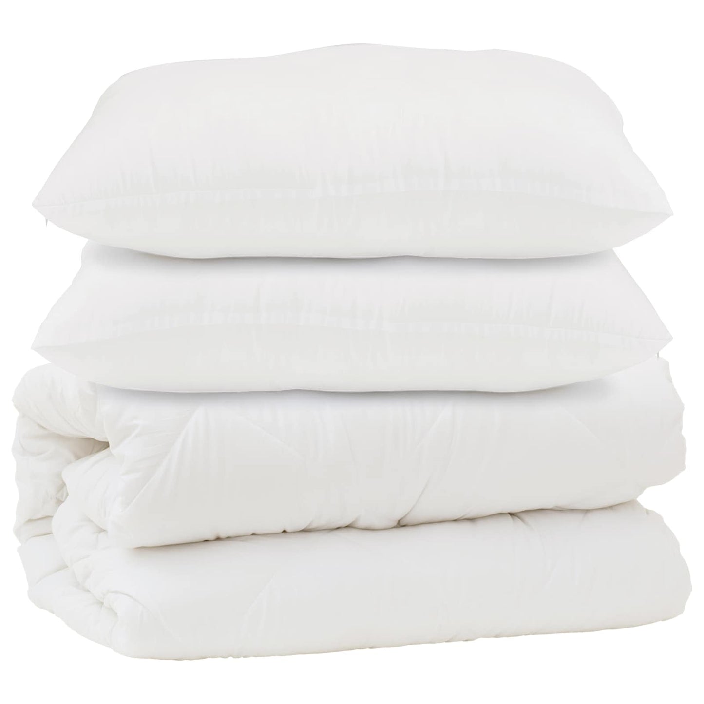 Vidaxl dekbed met kussen 3 pcs wit microfibre