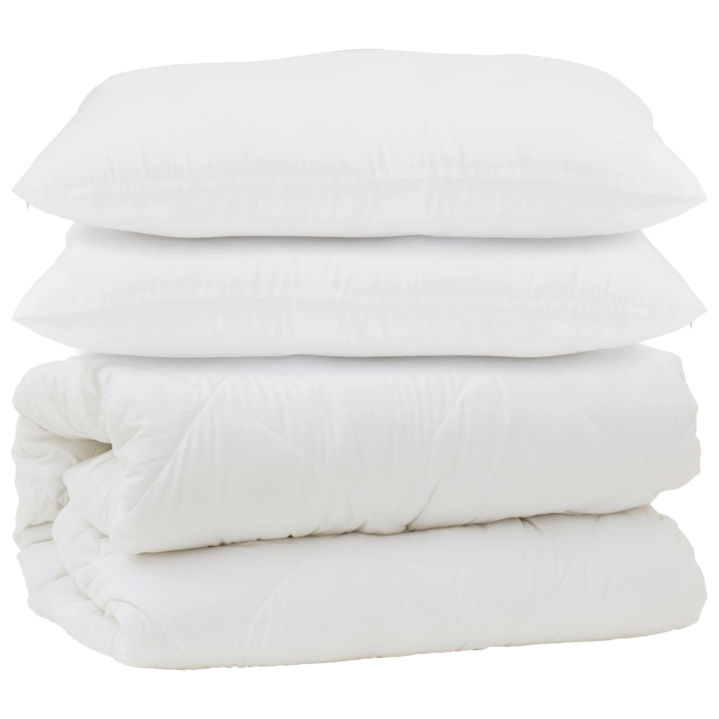 Vidaxl dekbed met kussen 3 pcs wit microfibre