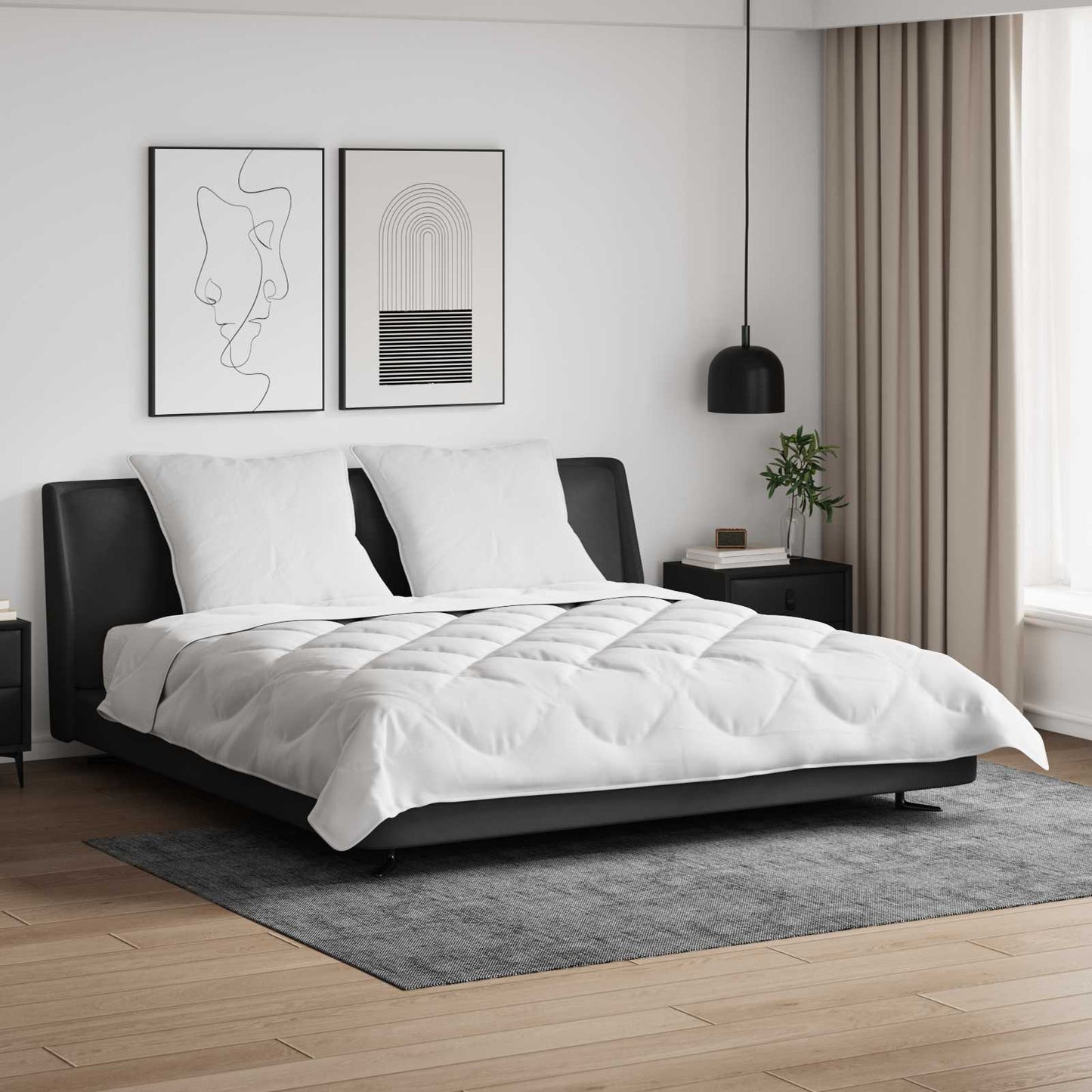 Vidaxl dekbed met kussen 3 pcs wit microfibre