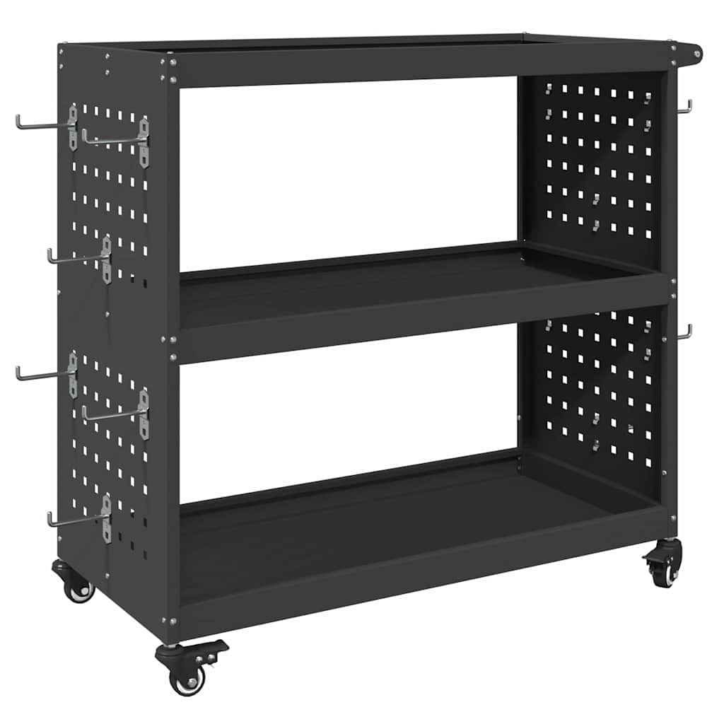 Carro de herramientas vidaxx negro 75 x 35 x 73 cm acero laminado en frío