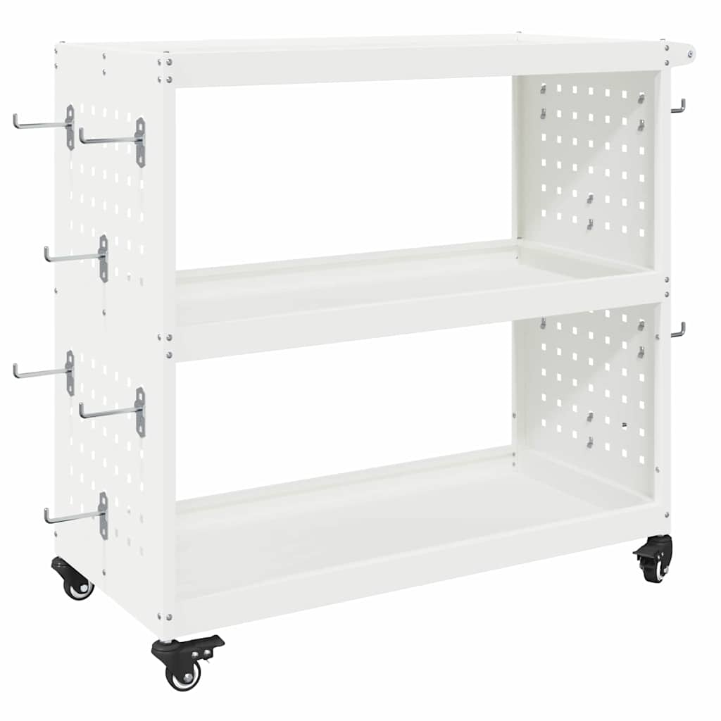 Vidaxl gereedschapswagen wit 75 x 35 x 73 cm koudgewalst staal