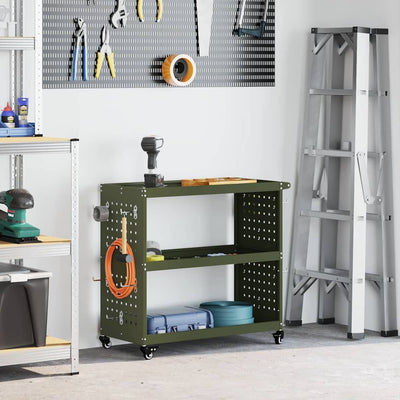 Carro de herramientas vidaxx verde oliva 75 x 35 x 73 cm acero laminado en frío