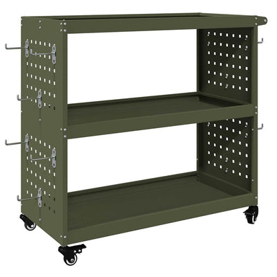 Carro de herramientas vidaxx verde oliva 75 x 35 x 73 cm acero laminado en frío