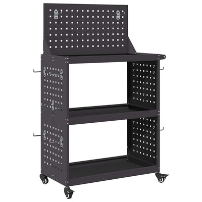 Carro de herramientas vidaxx negro 65 x 35 x 111 cm acero laminado en frío