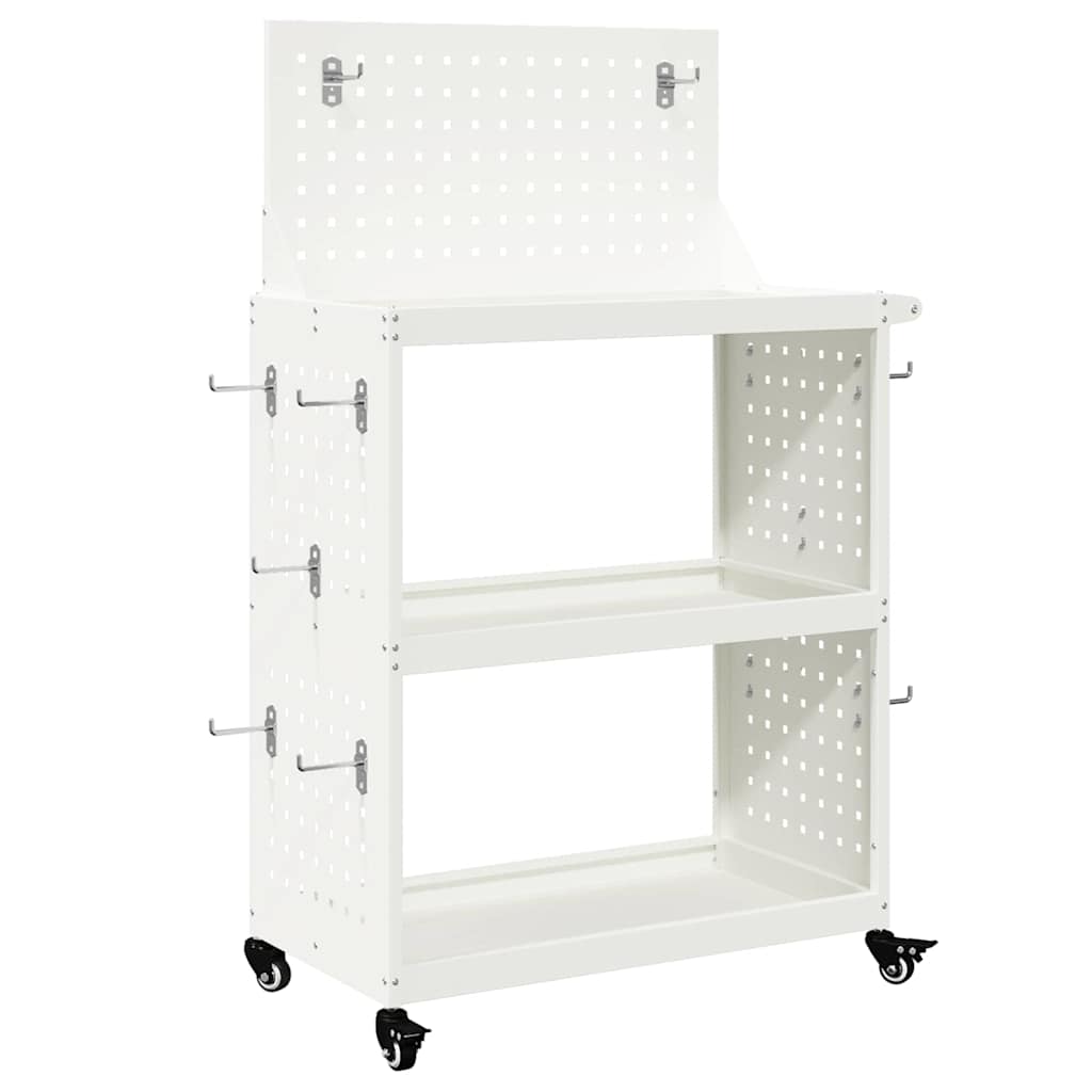Vidaxl gereedschapswagen wit 65 x 35 x 111 cm koudgewalst staal