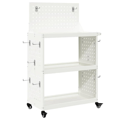 Carro de herramientas vidaxx blanco 65 x 35 x 111 cm acero laminado en frío