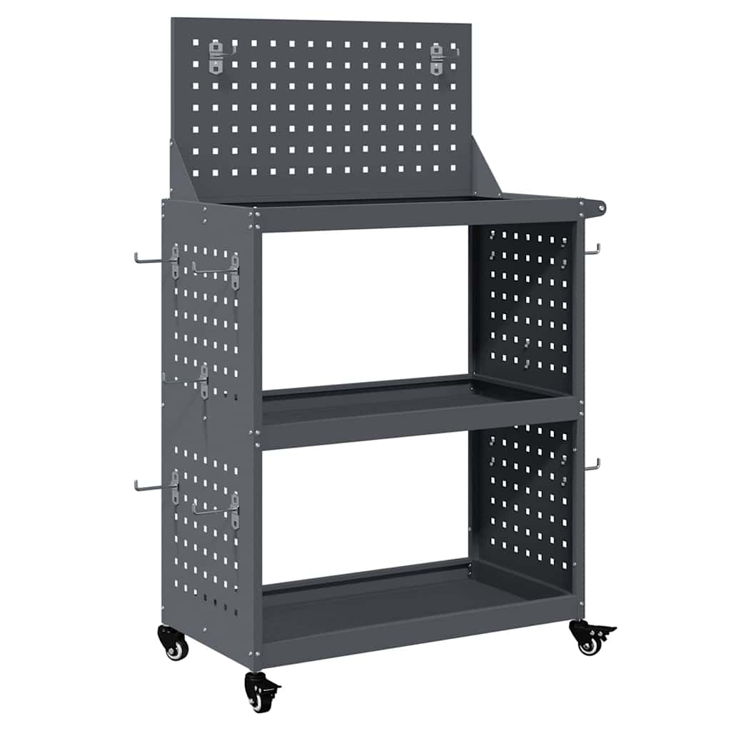 Vidaxl gereedschapswagen antraciet 65 x 35 x 111 cm koudgewalst staal