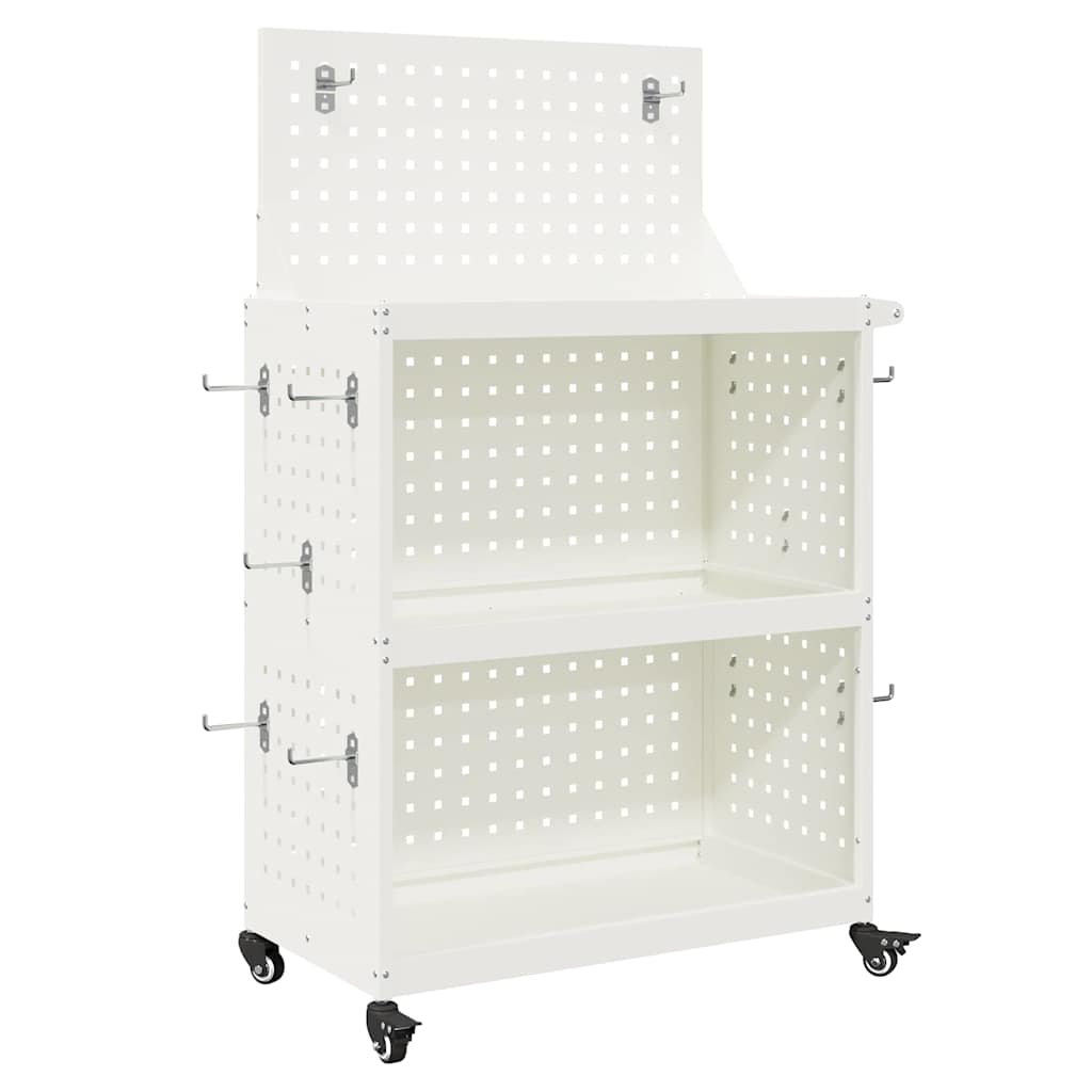 Carro de herramientas vidaxx blanco 65 x 35 x 111 cm acero laminado en frío
