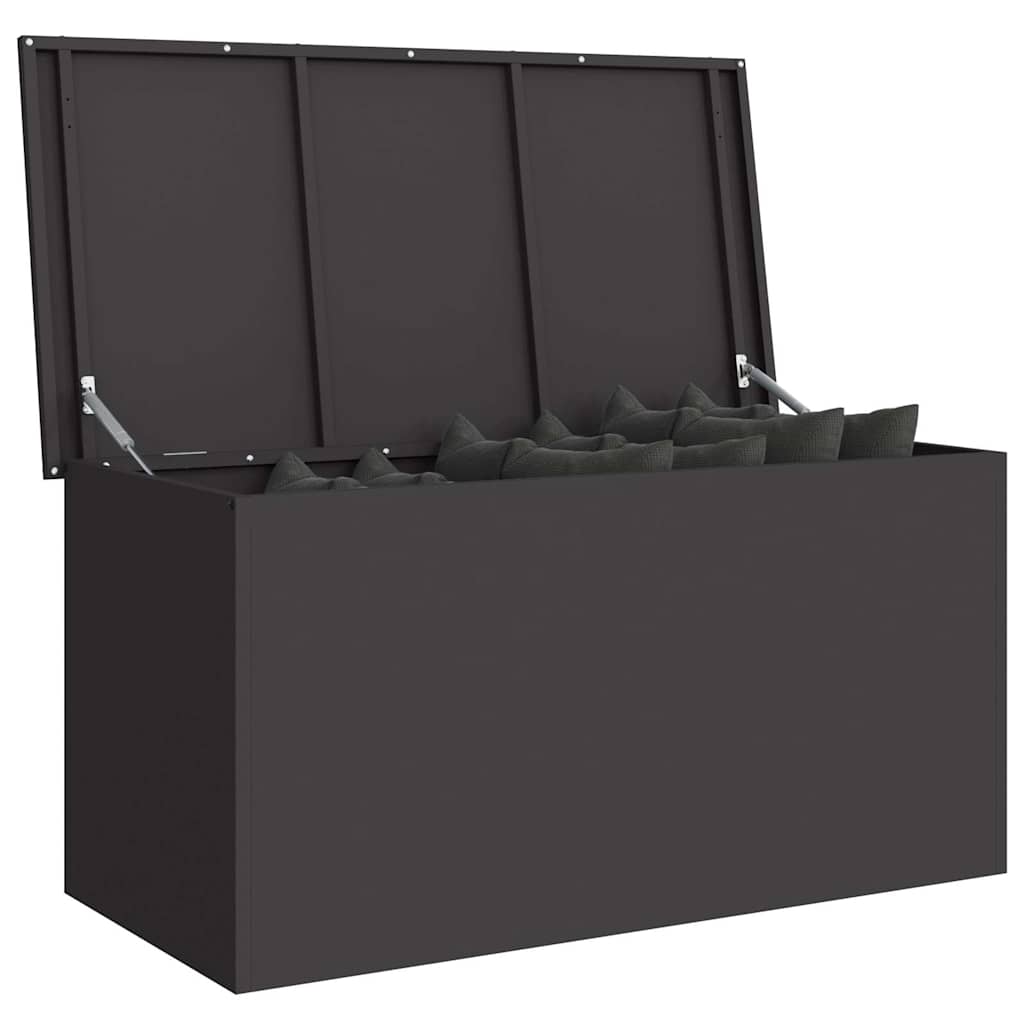 Vidaxx box portaoggetti da esterno nero 100 x 50,5 x 50 cm in acciaio