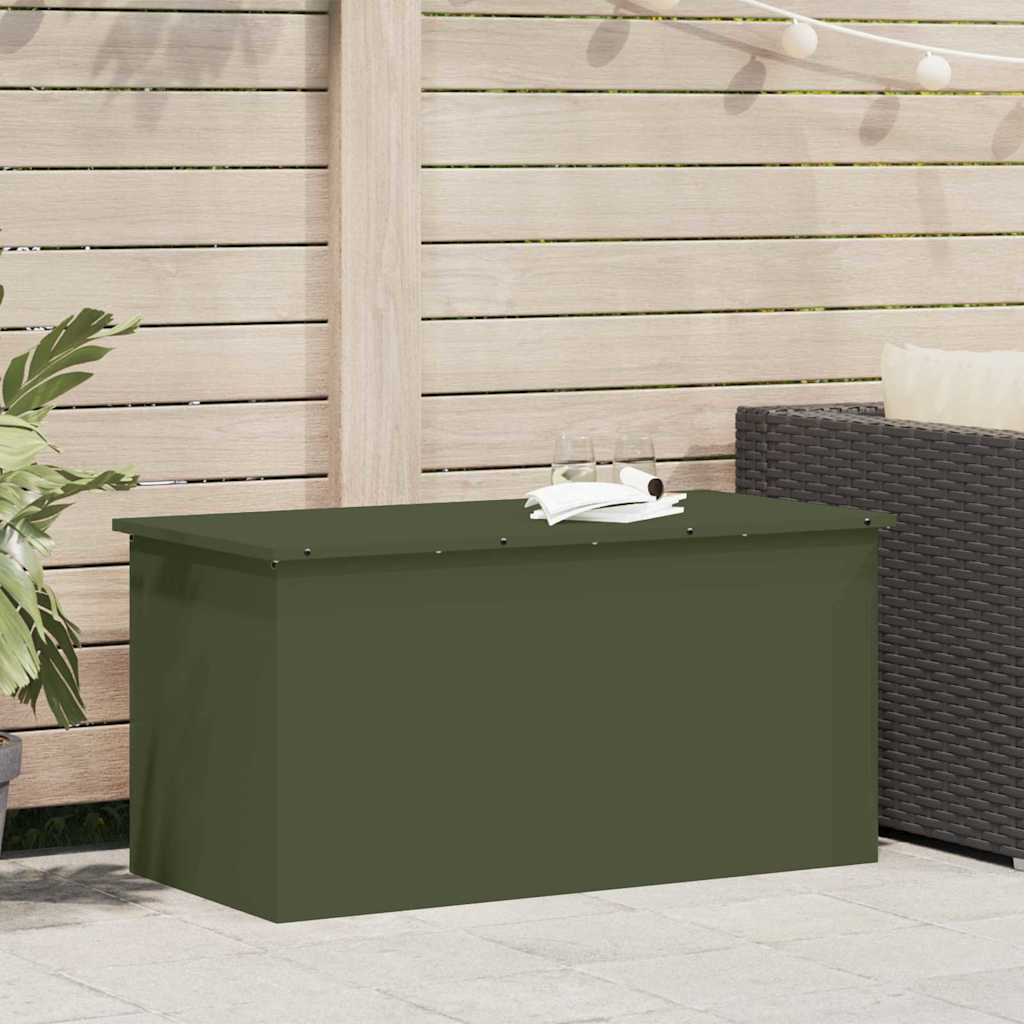 Vidaxx caja de almacenamiento exterior verde oliva 100 x 50,5 x 50 cm acero