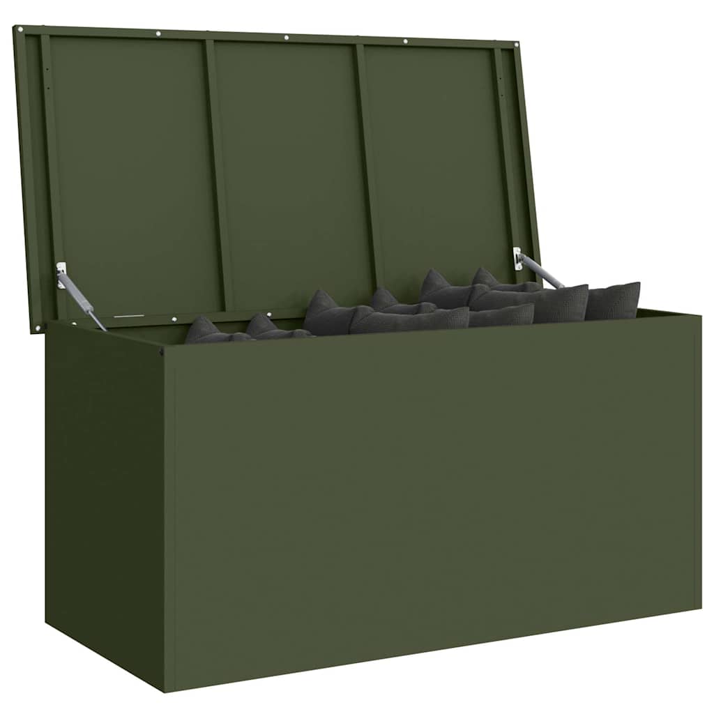 Vidaxx caja de almacenamiento exterior verde oliva 100 x 50,5 x 50 cm acero