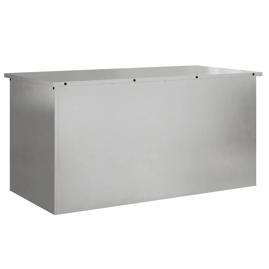 Vidaxx caja de almacenamiento para exterior plata 100 x 50,5 x 50 cm acero