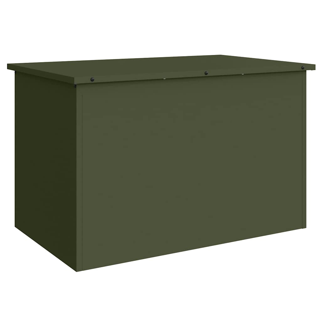 Vidaxx caja de almacenamiento de exterior con almacenamiento verde oliva 80 x 50,5 x 50 cm acero