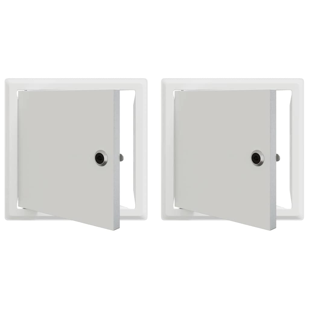 Vidaxl toegangs paneel 2 pcs wit 23 x 23 x 3 cm staal
