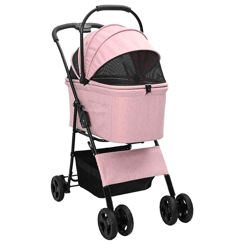 Vidaxx cochecito plegable para mascotas rosa 81 x 47 x 99 cm poliéster
