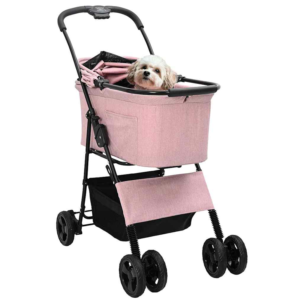 Vidaxx cochecito plegable para mascotas rosa 81 x 47 x 99 cm poliéster