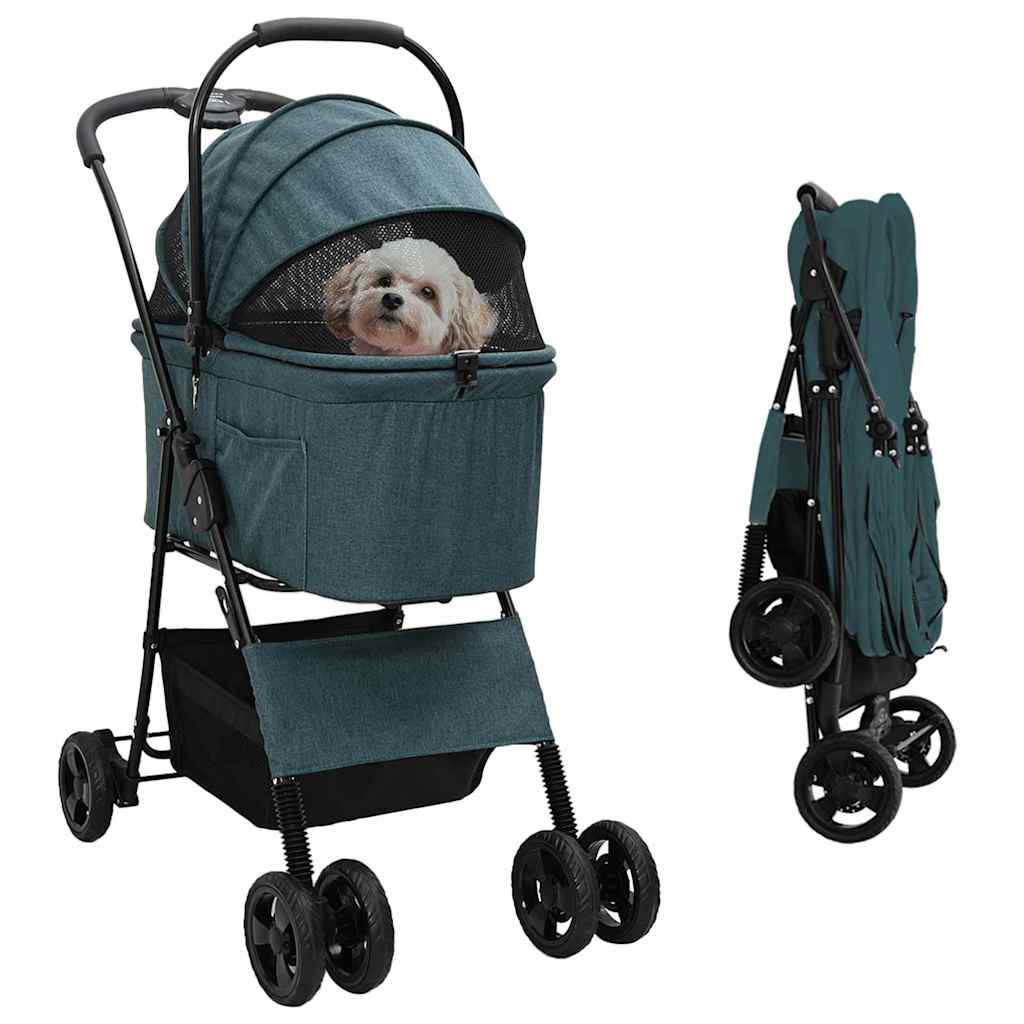 Vidaxx cochecito plegable para mascotas verde 81 x 47 x 99 cm poliéster