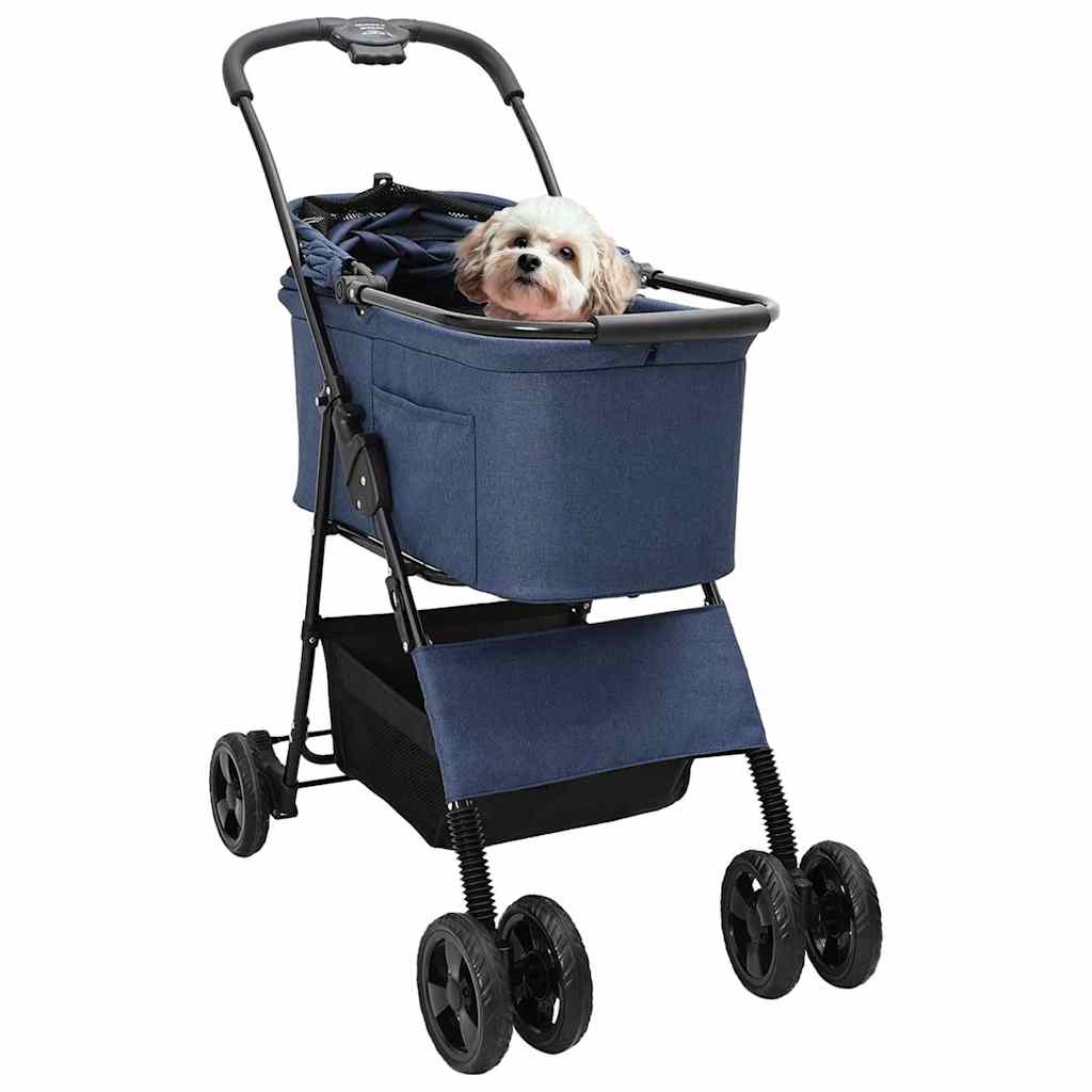 Vidaxl opvouwbare huisdierenwagen blauw 81 x 47 x 99 cm polyester