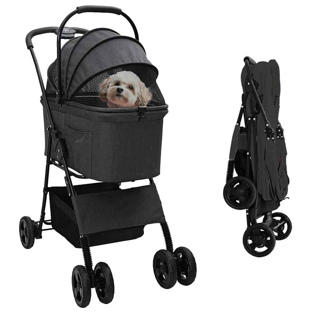 Vidaxl opvouwbare huisdierenwagen zwart 81 x 47 x 99 cm polyester
