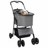 Vidaxl opvouwbare huisdierenwagen grijs 81 x 47 x 99 cm polyester